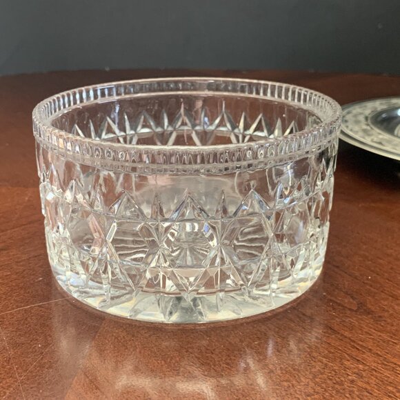 1878 Victorian Pressed Glass Butter Dish Silverplate Tray & Lid Percival Vickers - Picture 4 of 16